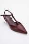 Asher Burgundy Skin Pointed Toe Open Back Women's Low Heeled Shoes - 3