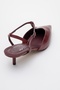 Asher Burgundy Skin Pointed Toe Open Back Women's Low Heeled Shoes - 5