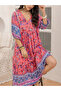Floral Printed Half Sleeves V Neck Midi Dress - 5
