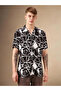 Abstract Print Cuban Collar Shirt - 2