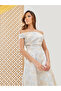 Floral Print Bardot Nek Sleeveless A-Line Maxi Dress - 3