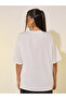 Embroidered Detail Round Neck Oversized T-Shirt - 5