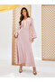 Plain Tie-Back Jalabiya with Lace Trim