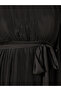 Plus Size Pleated Tie-Waist A-Line Midi Dress - 4