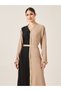 Color Block Lace Detail V-Neck A-Line Jalabyia - 3