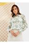Floral Print Oversized Spread Collar Shirt - 5