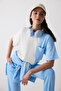 White Color Blocked Vanni T-Shirt - Saude Collection - 5