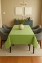 Luna Series Velvet Textured Table Cloth - Leaf Green - 3