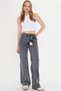 Women's Light Gray Tube Leg High Waist Regular Fit Trousers