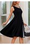 New Season Women's One Shoulder Stripe Detailed Zero Sleeve Side Button Detailed Janjan Crepe Dress - 2