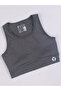 Grey Logo Detail Padded Non-Wired Sports Bra - 4