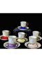Bi̇li̇ Porcelain Hand Painted Coffee Cup and Treat Bowl Set - 3