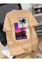 Los Angeles-Inspired Men's Royal Blue T-Shirt - Comfortable Crew Neck, Short Sleeve Geometric Print