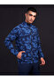 Men Printed Slim Fit Mock Neck Sports Jacket with TS FLEXI