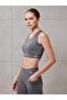 Grey Logo Detail Padded Non-Wired Sports Bra - 2