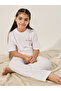 Typography Print T-Shirt and Drawstring Pyjama Set