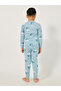 Graphic Print Long Sleeve T-Shirt and Pyjama Set - 4