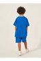 Slogan Print Short Sleeve T-Shirt and Shorts Set - 6