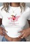 Women's White Willdberry Lıllet Lycra Organic Cotton Crew Neck Stylish Crop - 2