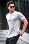 Painted Gray Pocket Printed Men's T-Shirt 5861