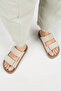 Vina Platform Leather Women's Slippers Beige - 7