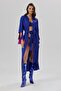 Addria Cobalt Blue Long Satin Dressing Gown / Kimono