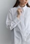 Cross Pleated Basic Shirt White
