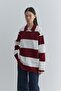 Polo Neck Premium Sweatshirt Claret Red - 2