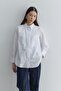 Cross Pleated Basic Shirt White - 2