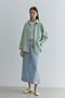 Light Green Basic Shirt - Cross Pleated Model - 3