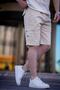 Beige Cargo Pocket Men's Capri Shorts 5737 - 2