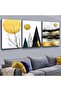 3 Piece Canvas 50 X 70 cm Yellow White Color Modern Painting