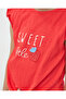 Girl's Front-Tie T-Shirt and Shorts Knitted Muslin Summer Two-Piece Set Red - 5