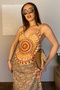 Women's Slim Strap V-Neck Geometric Ethnic Print Summer Midi Dress