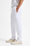 Olsen Men's Relaxed Fit White Sweatpants with Elastic Waistband, Side Pockets, and Decorative Flute on the Back - 3