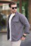 Smoked Pocket Detailed Shirt Jacket 6748 - 5