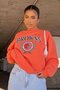Mad Girls Orange Printed Women's Sweatshirt Mg1210 - 2