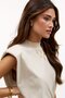 Mad Girls Beige Padded Shoulder T-Shirt Mg900 - 6