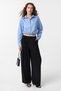 Baby Blue Crop Poplin Women's Shirt - 2