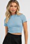 Baby Blue Basic Crop Women's T-Shirt Mg1772
