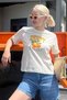 Yellow Crew Neck Cotton Short Sleeve Women's T-Shirt Mg2150 - 3
