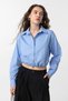 Baby Blue Crop Poplin Women's Shirt