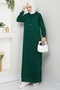 Arma Detail Hooded Dress 1422 - Emerald Green