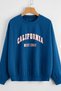 Mad Girls Blue Crew Neck Women's Sweatshirt Mg789 - 7