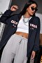 Mad Girls Navy Blue Hooded Sweatshirt Mg804 - 2