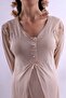 Prenatal and Postnatal Cotton Maternity Pajama Set with Nursing Features Effortt - Milk Coffee - 6
