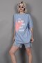 Mad Girls Blue Printed T-Shirt Mg1202 - 3