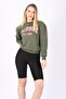 Mad Girls Khaki Crew Neck Women's Sweatshirt Mg789 - 6