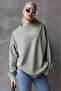 Mint Green Basic Oversize Women's Sweatshirt Mg1686 - 3