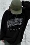 Mad Girls Black Printed Oversize Women's Sweatshirt Mg780 - 3